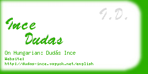 ince dudas business card